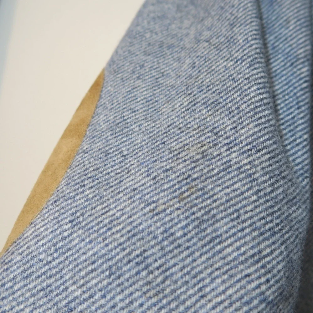 WFF Wool Sport Coat Blazer Herringbone Tweed 2 Button Gray Elbow Patches‎